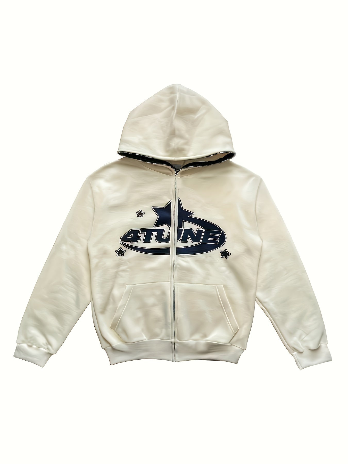 Y2K Letter & Star Print Sweatshirt Zip Up Hoodie