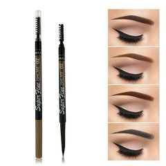 Auto Rotating Eyebrow Pen Double Head Ultra Slim Pencil w/ Brush 4 Colors