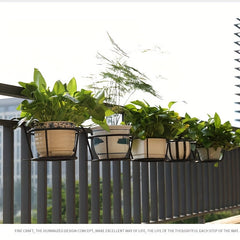 Balcony Iron Flower Pot Rack Over the Rod Flower Planter Holder