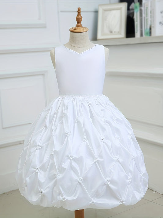 Faux Pearl Bubble Dress for Flower Girls