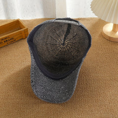 Glitter Shinny Knitted Baseball Cap Solid Hollow Breathable Dad Hat