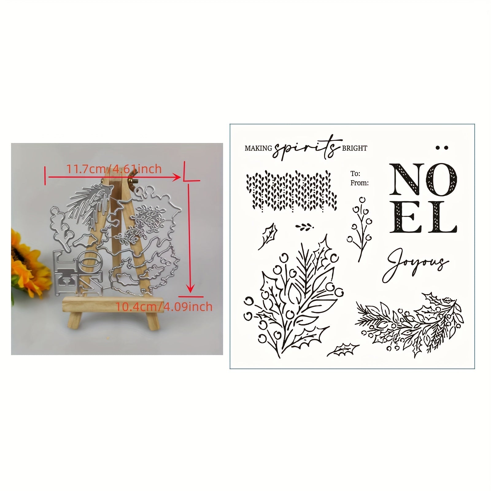 Plants Metal Cutting Dies And Stamps Set For Scrapbooking