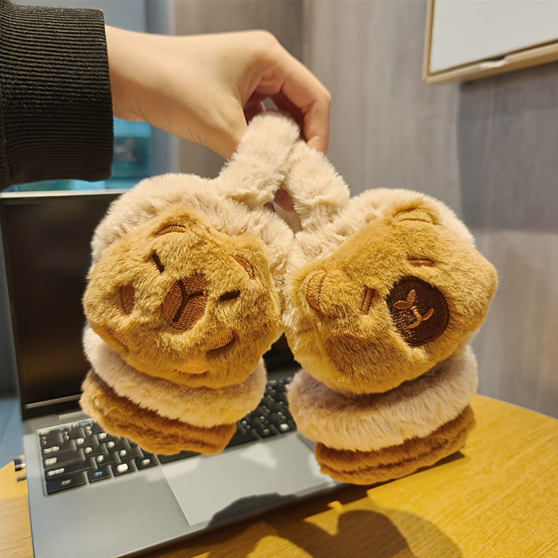 Women's Capybara Plush Ear Muffs for Cold Weather