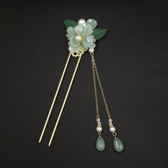 Vintage Flower Faux Pearl Tassel Hairpin Chignon Vintage Hair Accessories