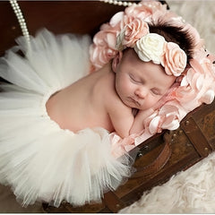 Baby Tutu Skirt & Headband Set for Newborn Princess - Photo Prop
