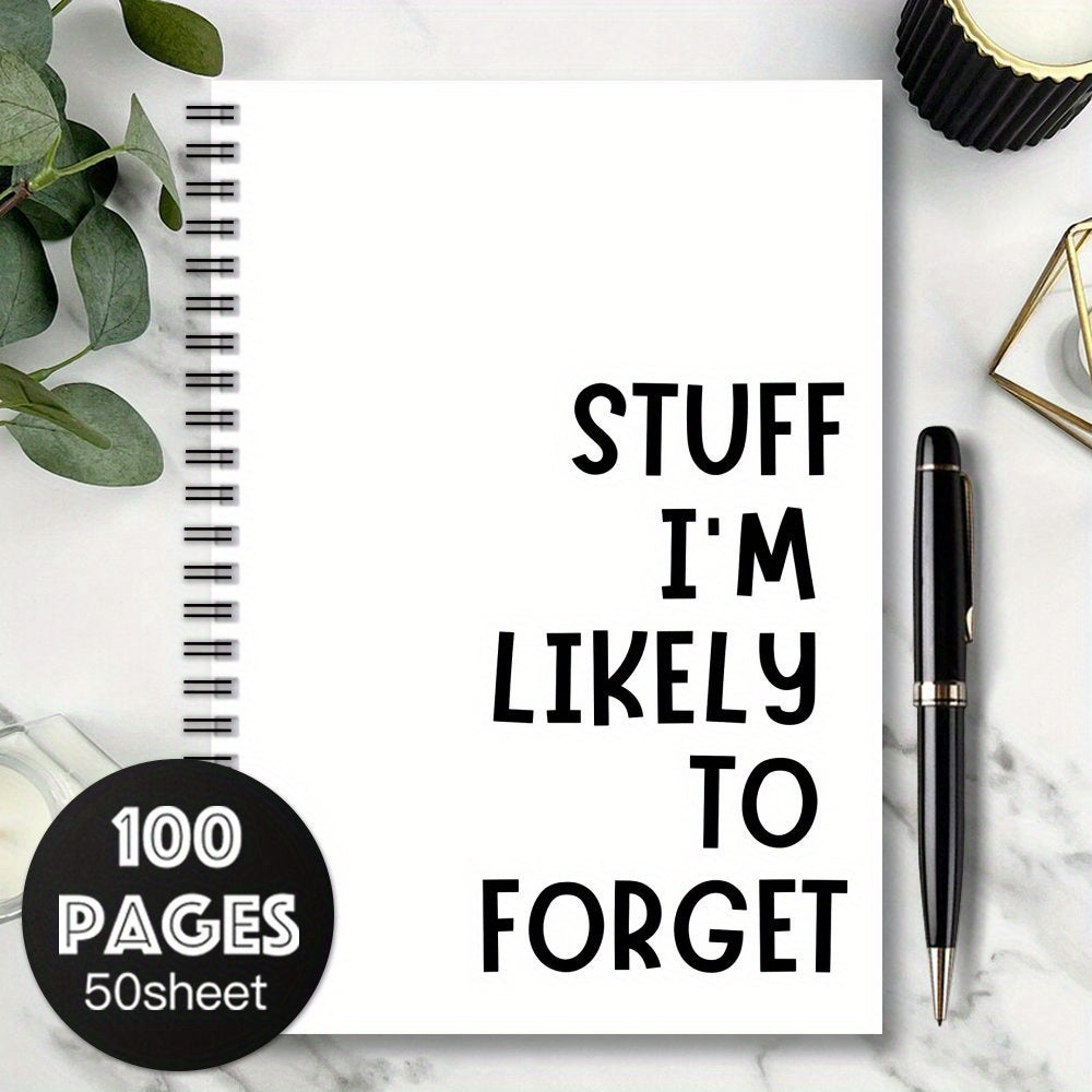 1pc Stuff I'm Likely to Forget Spiral Notebook Journal 100 Pages
