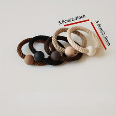 Thick Hair Tie Elastic Hair Rope Solid Hair Ring Ponytail Holder
