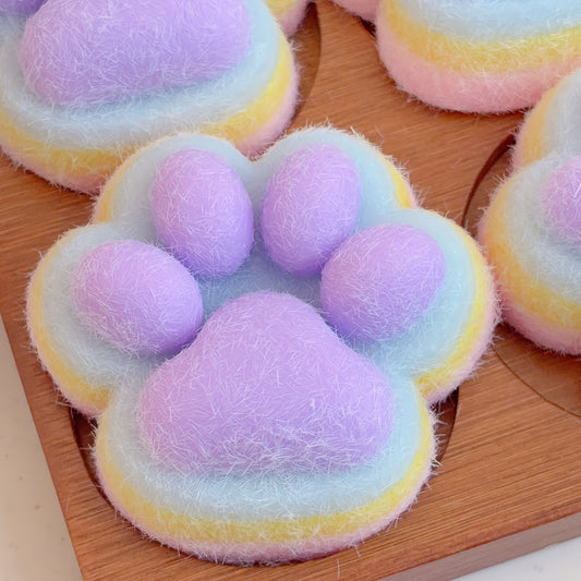 Rainbow Purple Cat Paw Toy Desk Decoration