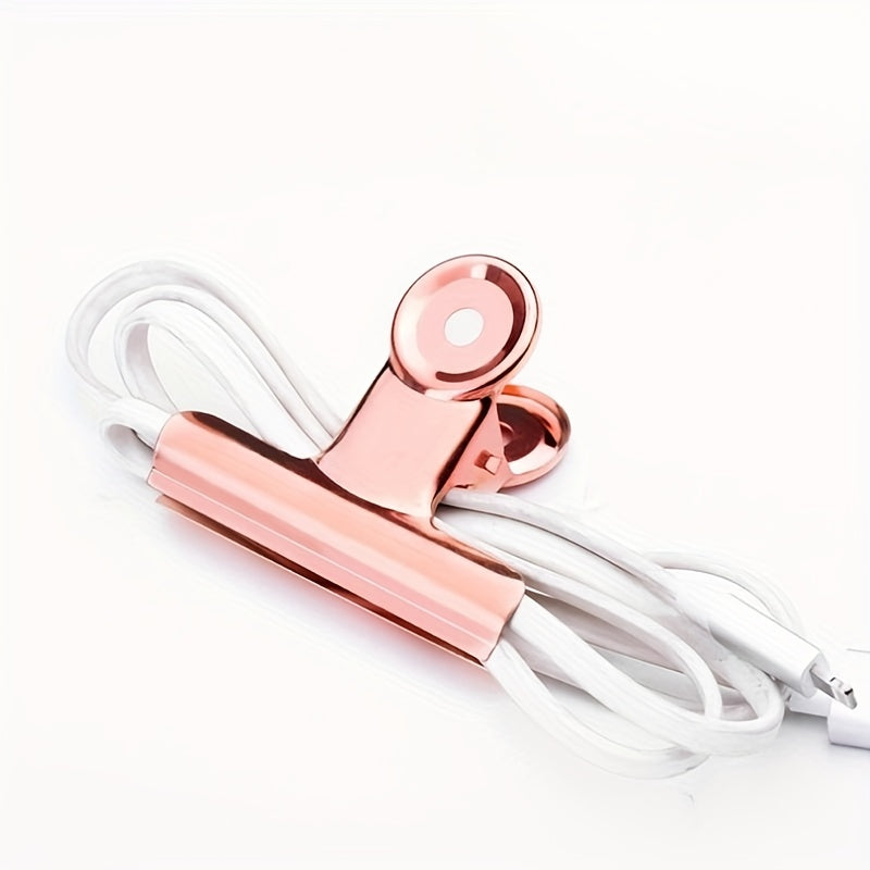 15pcs Rose Golden 22mm Round Stainless Steel Stationery Clip Set