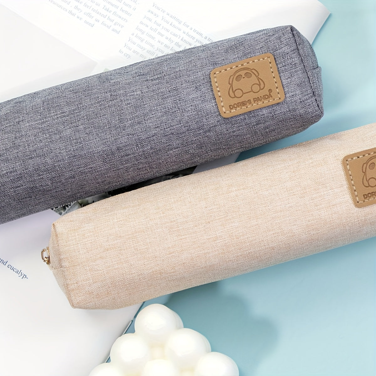 Bear Pencil Bag Canvas Solid Pencil Ballpoint Pen Storage Bag