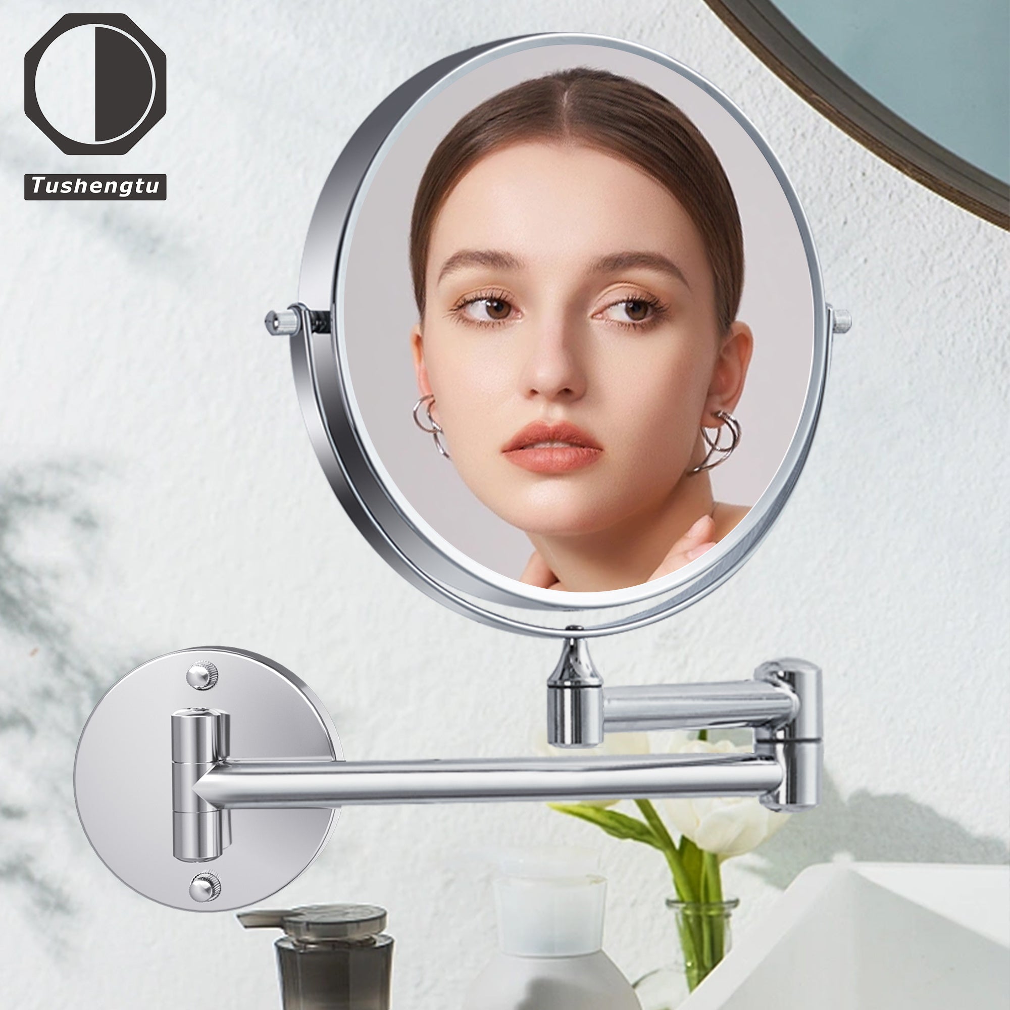 Wall Mounted Makeup Vanity Mirror Bathroom Shaving Mirror 10X Magnification