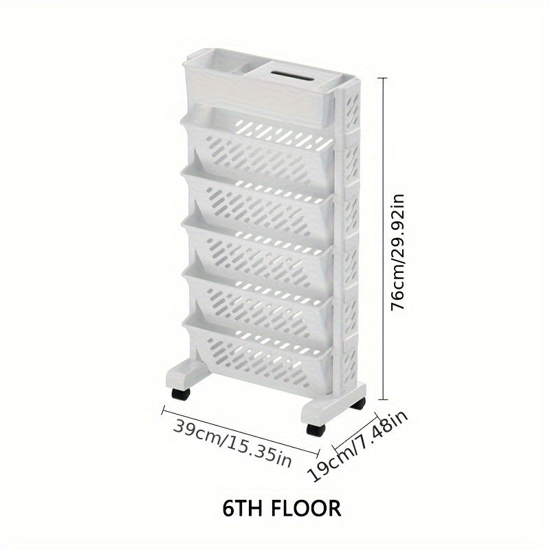 Combination Bookshelf Floor Standing Storage Rack Movable Bookshelf
