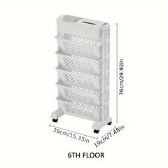 Combination Bookshelf Floor Standing Storage Rack Movable Bookshelf