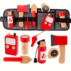 Kids Role Play Firefighter Toy Set - Adjustable Belt & Accessories