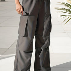  Y2k High Rise Cargo Trousers With Flap Pockets