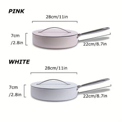 Non stick Pot Flat Bottom Deep Frying Wok With Lid