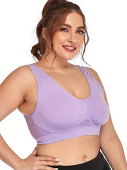 3 Pack Sporty Bra Set Plus Size Women's Eyelet Supportive Bra