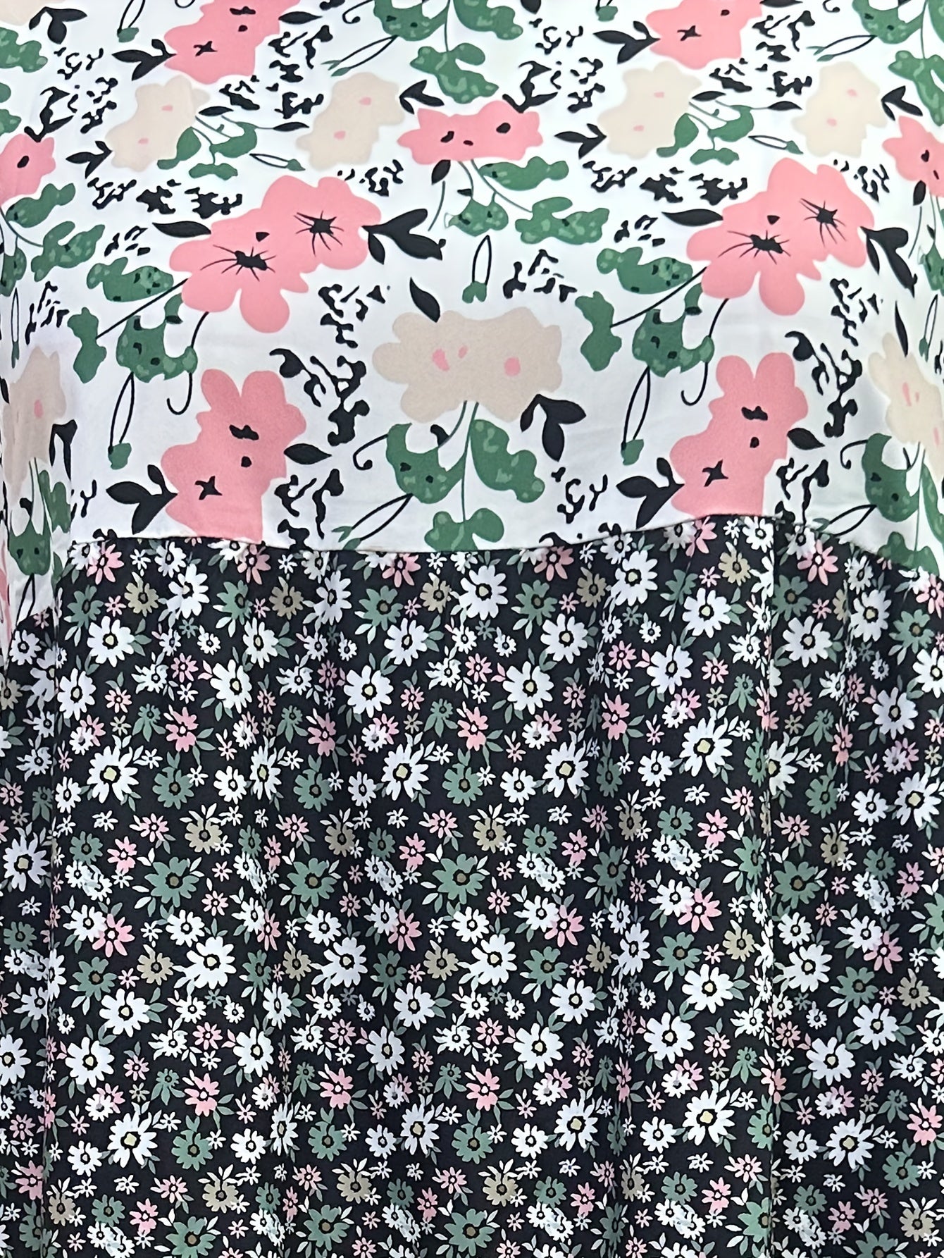  Floral Print Puff Sleeve Boho Dress