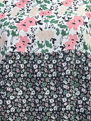  Floral Print Puff Sleeve Boho Dress