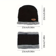 Cycling Knitted Gloves Hat Scarf Set Ear Warm Hat Velvet Neck Gaiter