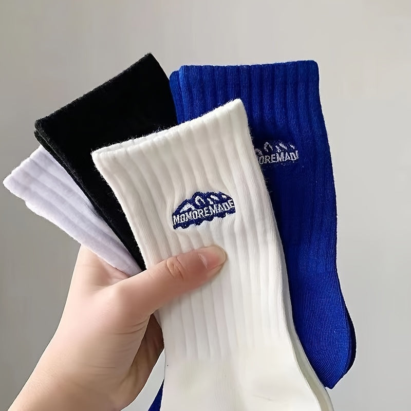 4 Pairs Letter Print Socks Mid Tube Stockings Women's Hosiery
