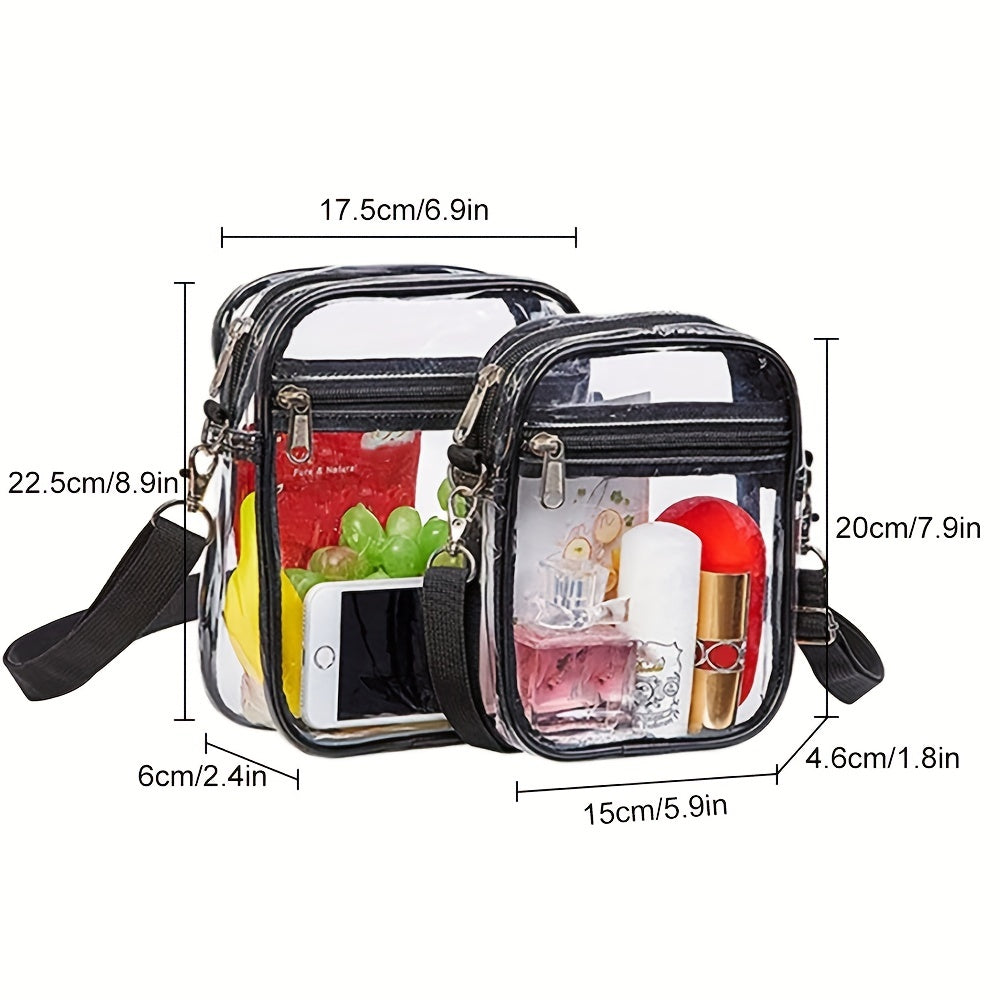 Transparent Waterproof PVC Crossbody Bag Clear Casual Phone Storage Bag