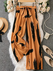  Wide Leg Trousers with Belt