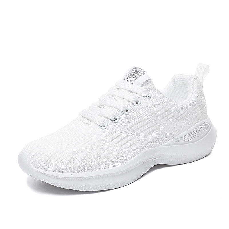 Women's Breathable Knitted Low Top Sneakers Lightweight Soft Sole Running Shoes