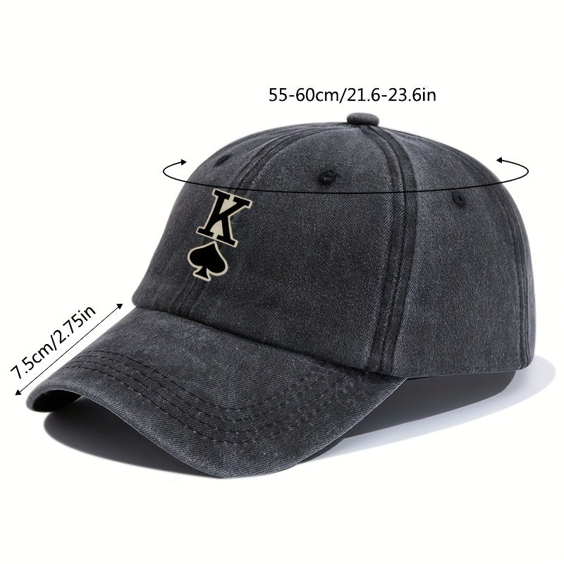 Spade K Vintage Distressed Cotton Dad Hat Unisex Hip Hop Sun Hat