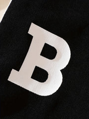 Girls Baseball Jacket & Pleated Skirt Set Letter B Print Corduroy Kid