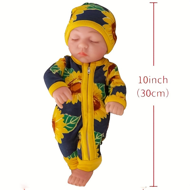 12inch Reborn Doll Lifelike Newborn Doll Matching Jumpsuit Hat Socks