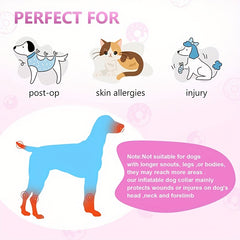 Inflatable Dog Cone Collar Post Surgery Recovery Soft E Collar for Dogs Cats