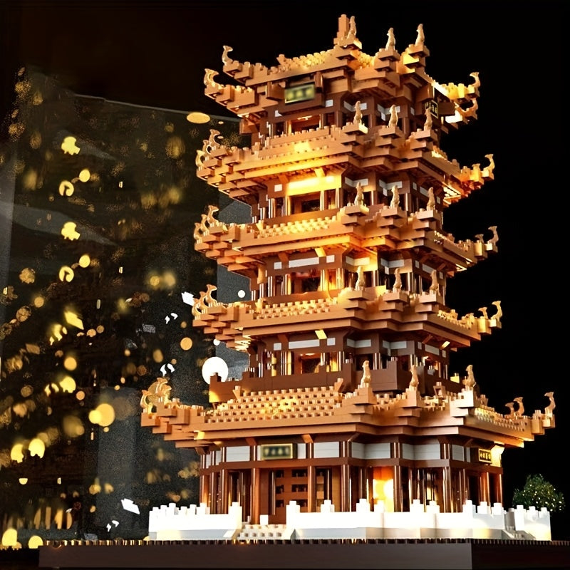 2650pcs Yellow Crane Tower Building Blocks Set ABS Construction Toy
