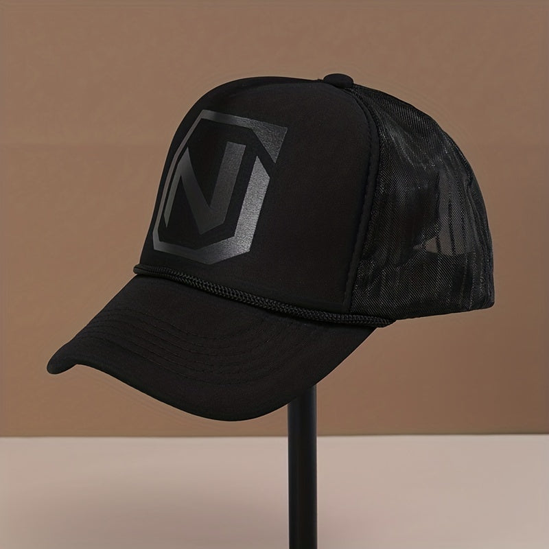 Mens Letter Print Baseball Cap Trucker Hat