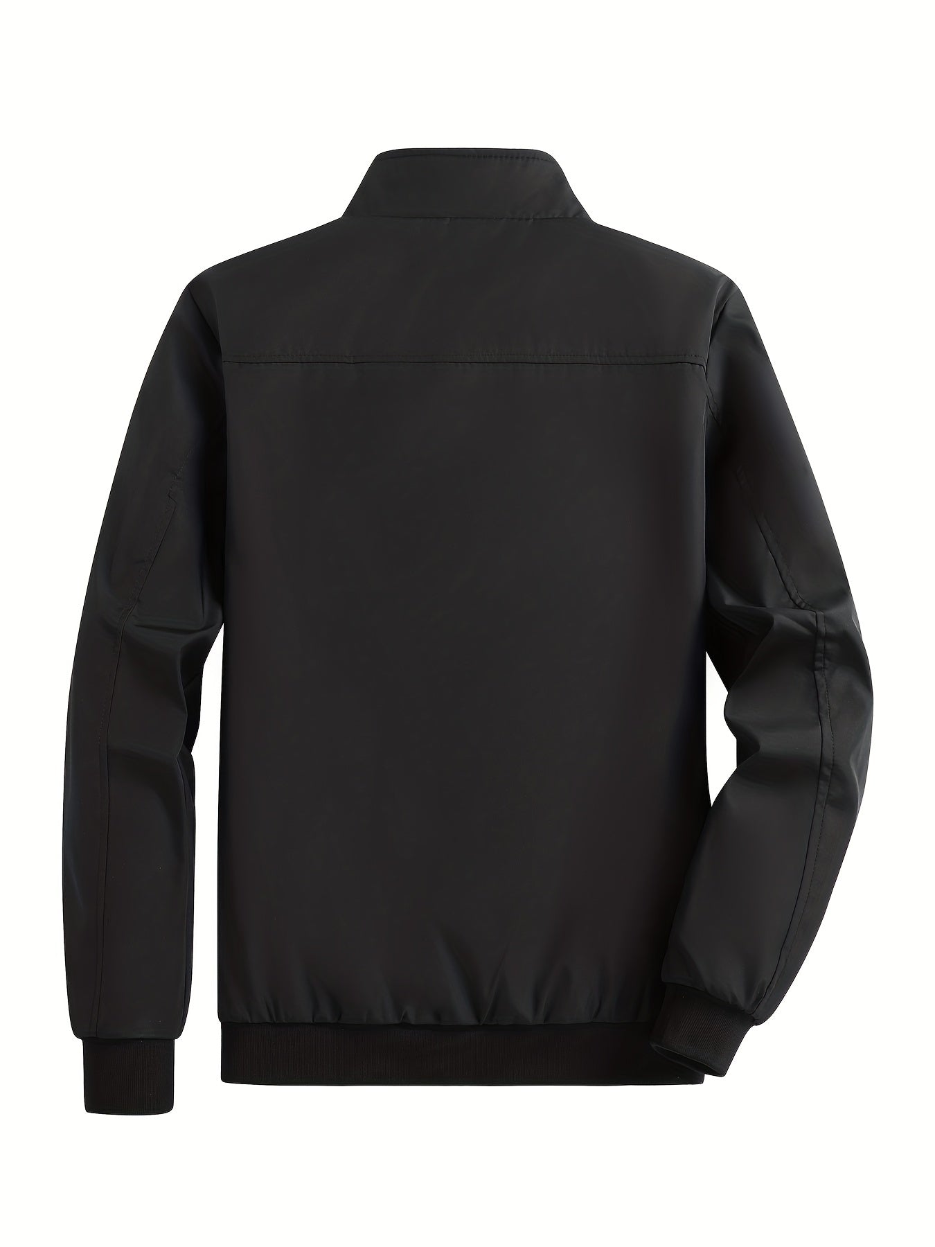 Solid Waterproof Jacket Men's Casual Stand Collar Zip Up Jacket