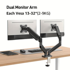 PC Monitor Arm Dual Stand Adjustable Spring Desk Mount For Dual Monitors