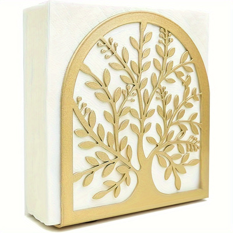 Leaf Metal Napkin Holder for Kitchen & Dining Room Decor