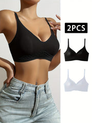 2pcs Seamless Wireless Bras Soft Intimates Bra Women's Lingerie