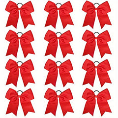 12 Pcs Large Hair Bow Accessories for Girls Ponytail Holder