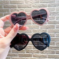 Girls Sweet Heart Shaped Frame Sunglasses UV Protection Sunshade Summer