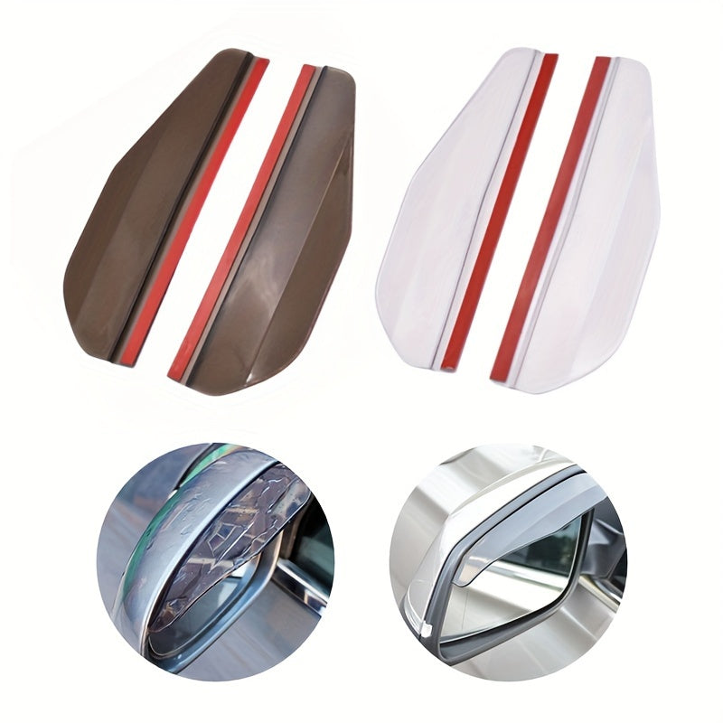 2pcs Car Rearview Mirror Rain Eyebrows Universal PVC Rain Shield Sunshade
