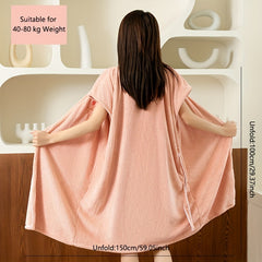 Adjustable Closure Bath Wrap Absorbent Bath Skirt Wearable Bath Robe