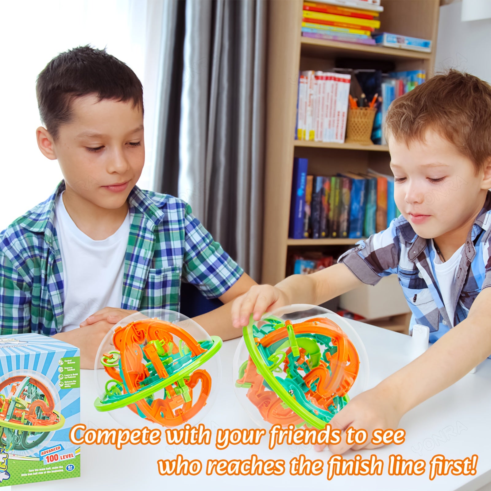 3D Puzzle Ball Brain Game Toys for Kids, Maze Ball with 100 Obstacles