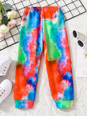 Girls' Tie Dye Joggers High Waist Sweatpants Kids Clothes