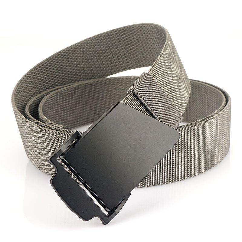 Men's Braided Leather Belt with Metal Denim Buckle