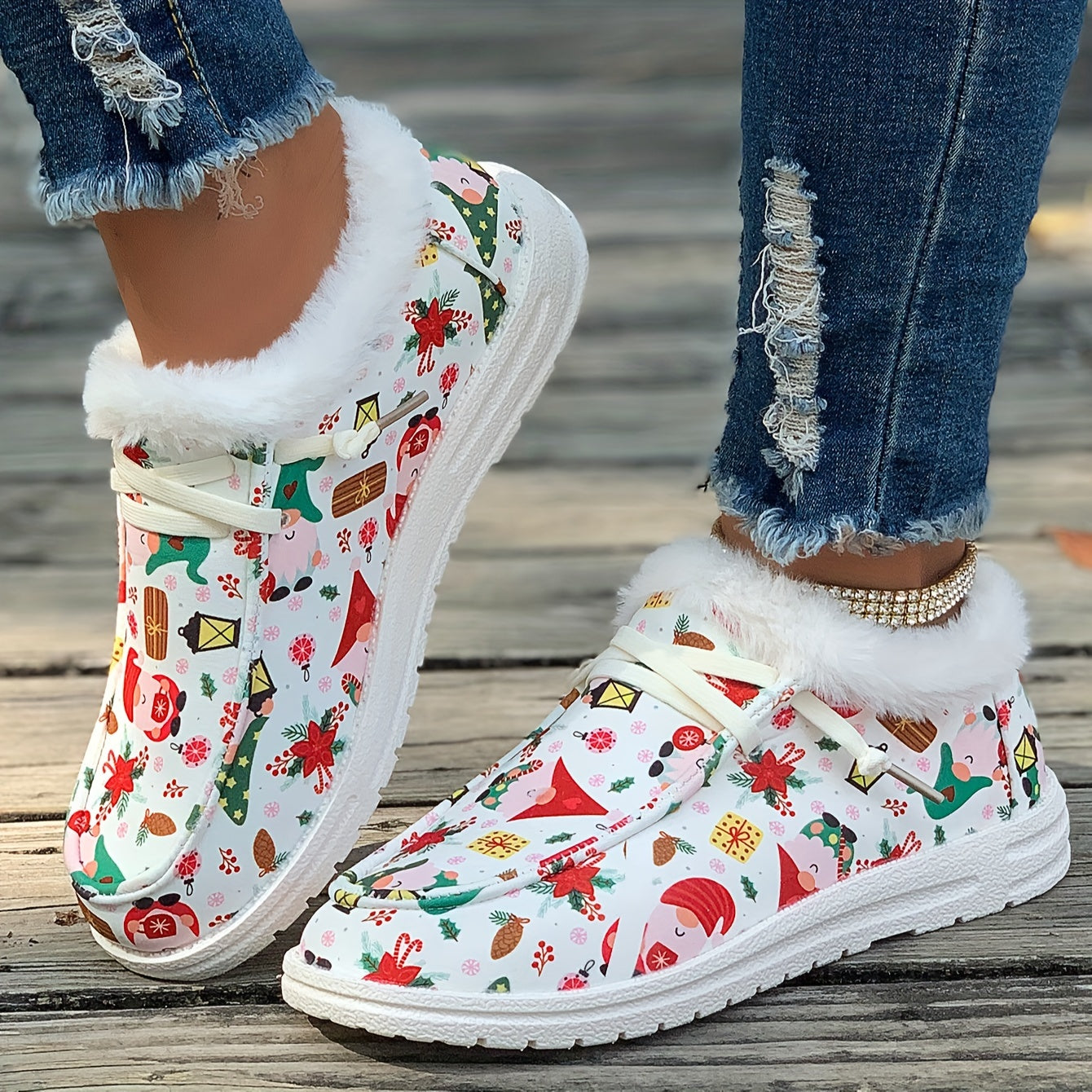 Women's Christmas Tree Snow Boots - Warm & Comfortable