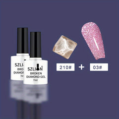 Reflective Glitter Gel Nail Polish Set - Shining Broken Diamond Gel Polish