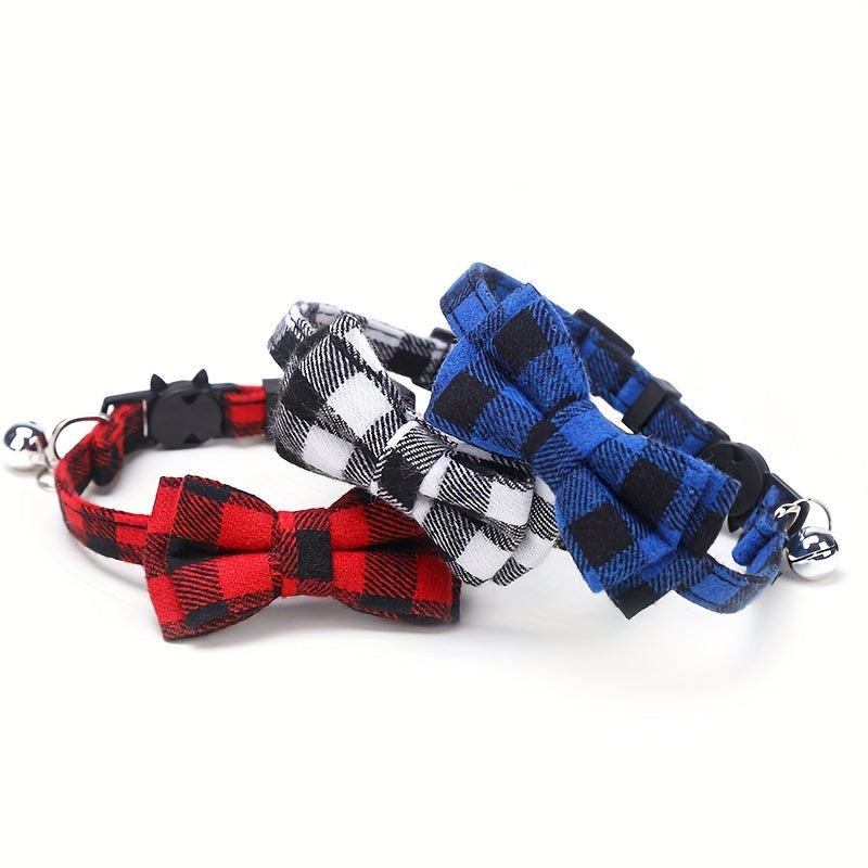 Striped Bowtie Dog Necklace Cat Collar Pet Supplies
