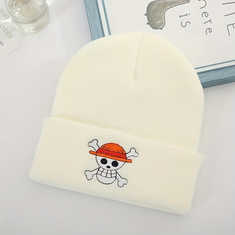 Men's Embroidered Knitted Hat Cycling Ski Warm Beanie