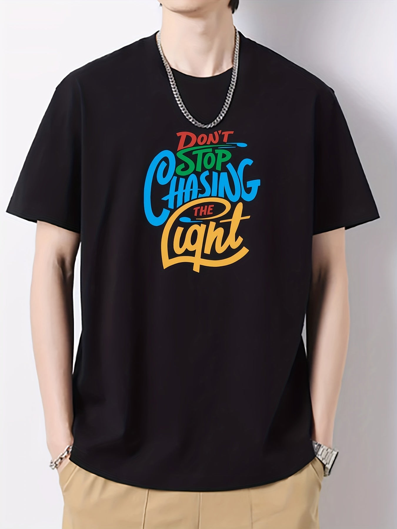 Men's Graphic Crew Neck Active T-shirt for Summer